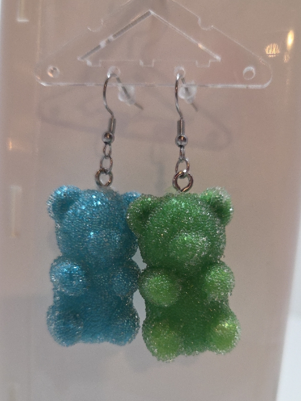 Glitter Gummy Bear Drop Earrings Handmade